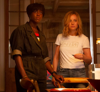 Lashana Lynch y Brie Larson en Captain Marvel.